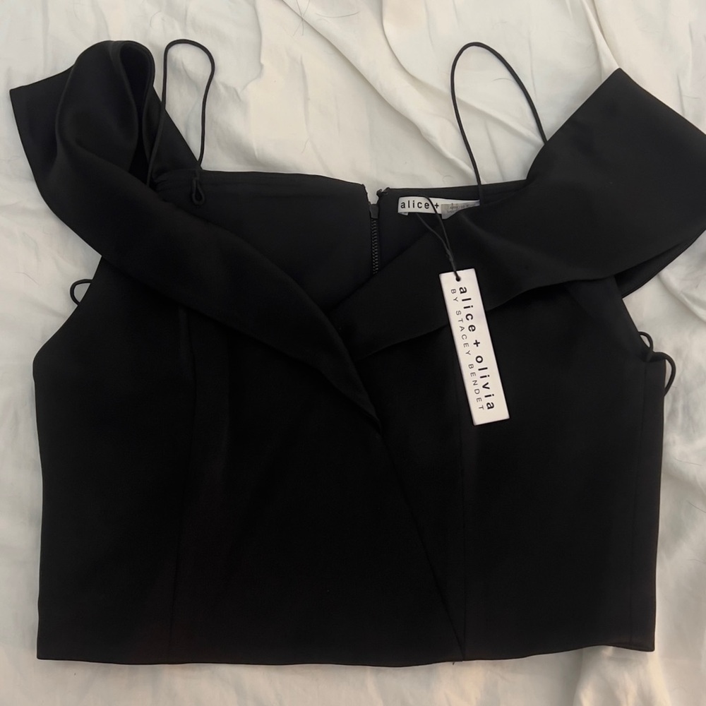Alice + Olivia Elegant Black Crop Top